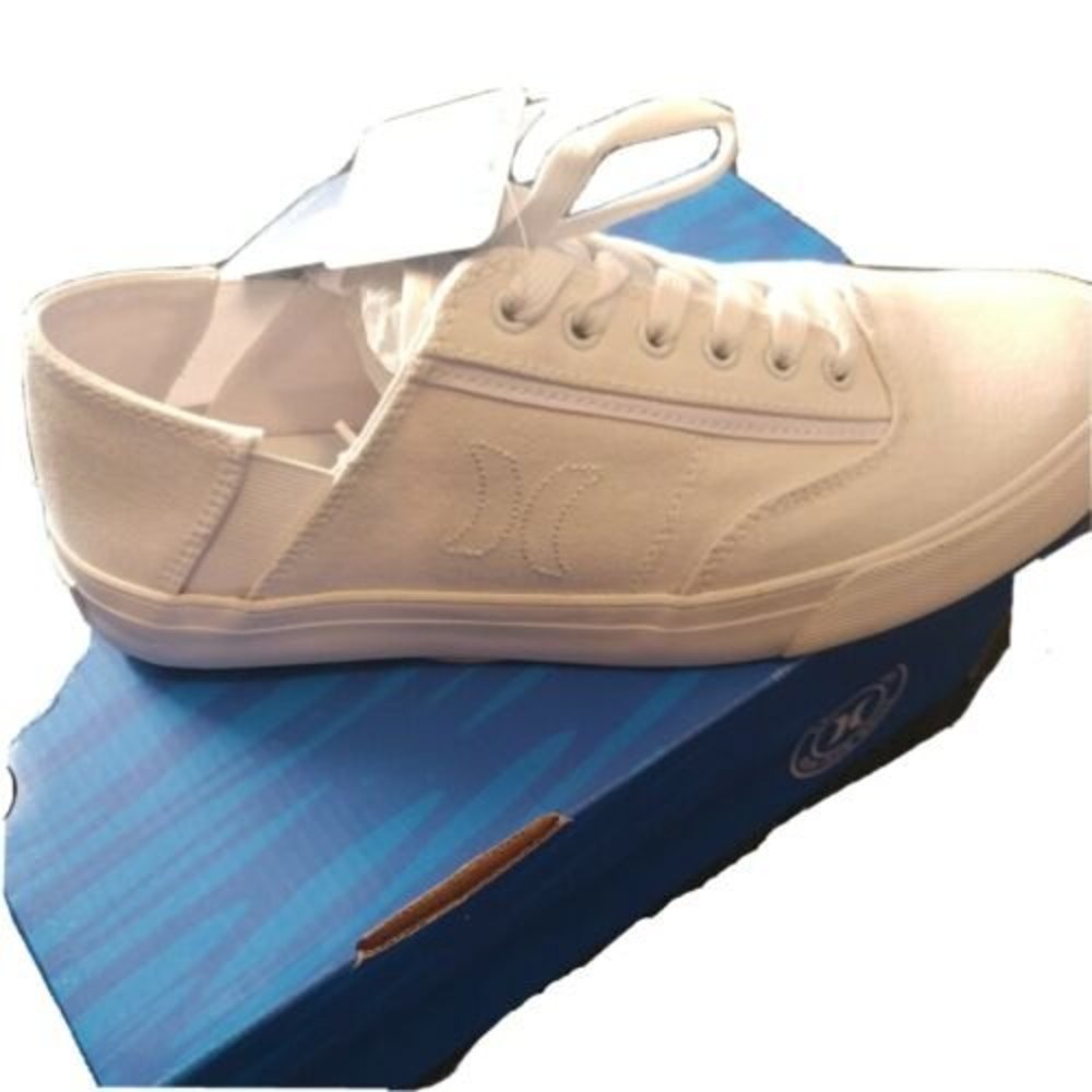 Hurley Men's Hobart Lace Canvas Sneakers White Size 8.5 Med